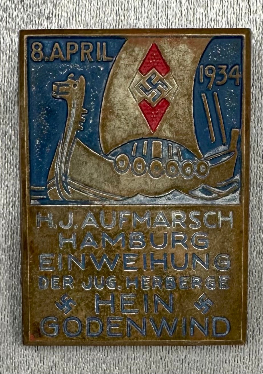 H.J. Aufmarsch Hamburg Einweihung der Jug. Herberge Hein Godenwind 8. April 1934 Tinnie #17339 