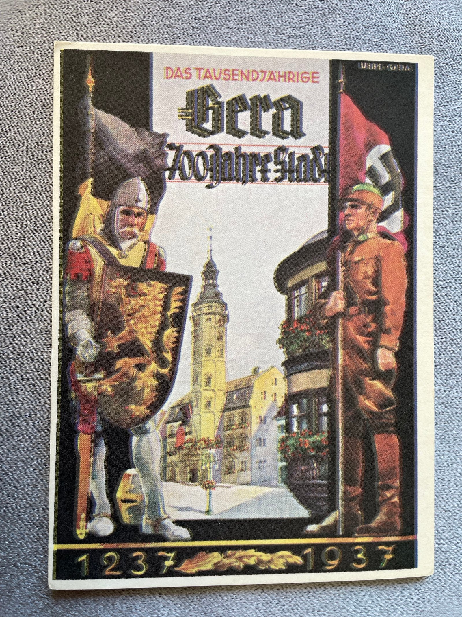 Das tausendjährige GERA 700 Jahre Stadt 1237 1937 Postcard #14986 