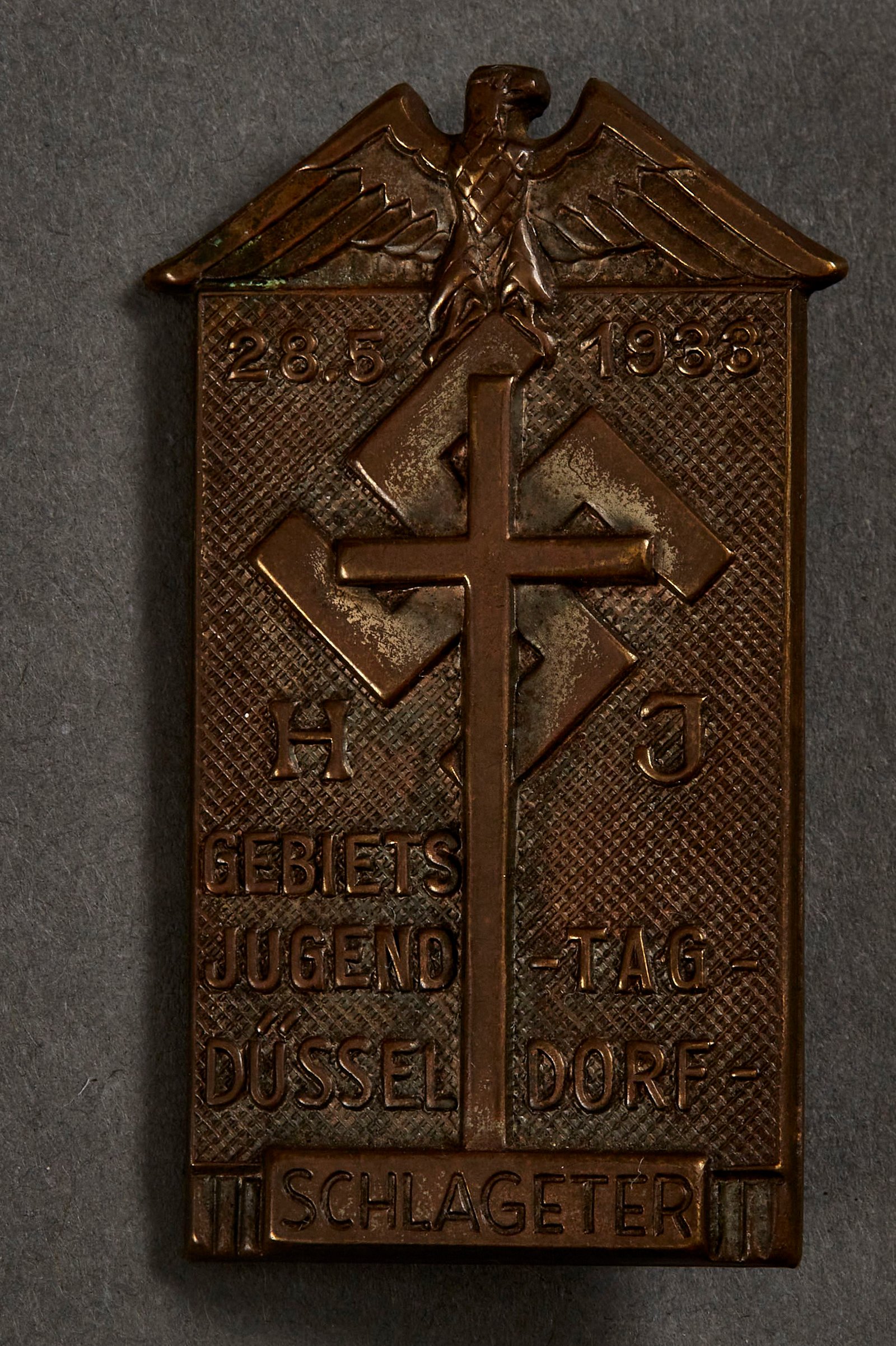 HJ Gebiets Jugend-Tag-Düsseldorf 28.5.1933 Schlageter Tinnie #15546 