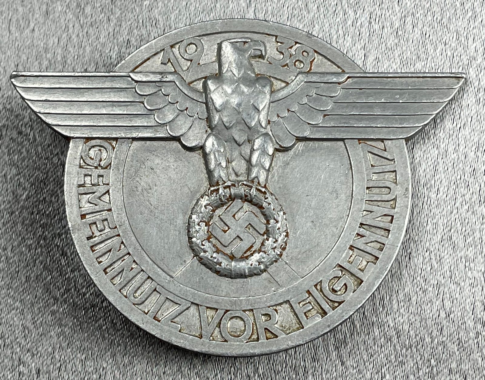 1938 Gemeinnutz Vor Eigennutz Tinnie #15285 