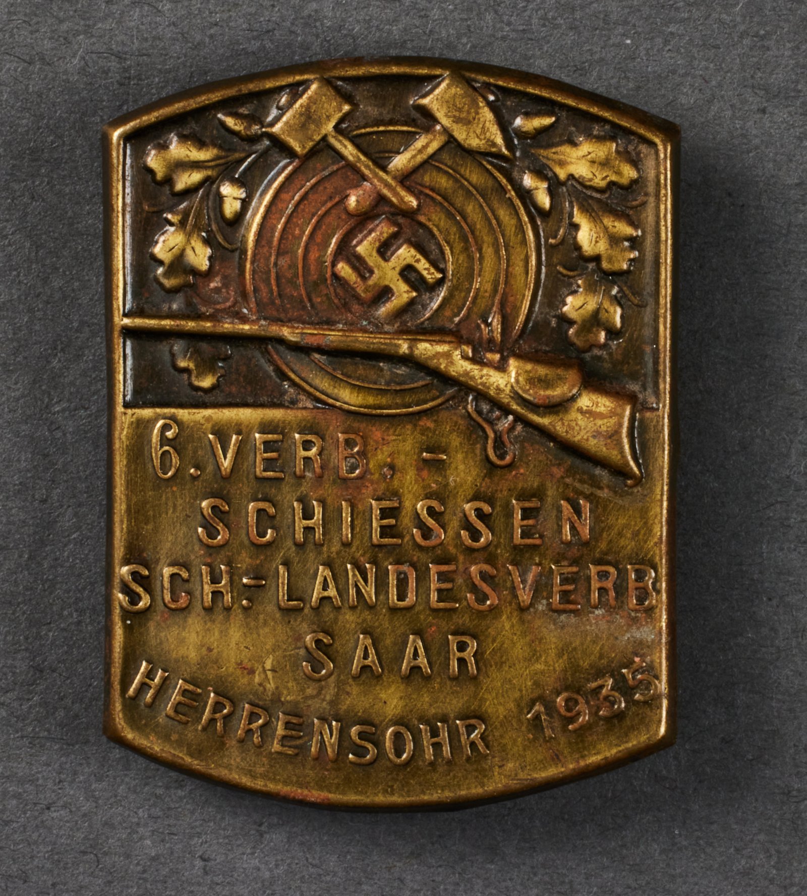 6. Verb. Schiessen Sch.-Landesverb Saar Herrensohr 1935 Tinnie #20590 