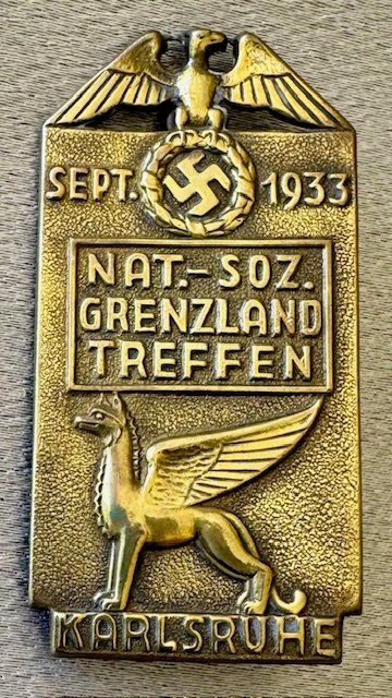 Nat. Soz. Grenzland Treffen Karlsruhe Sept. 1933 Tinnie #19830 