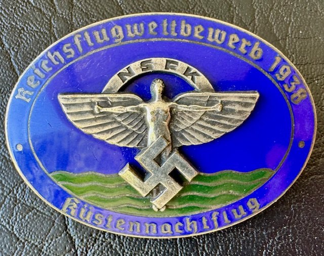 NSFK 1938 World Glider Championship Enamel Badge #19640 