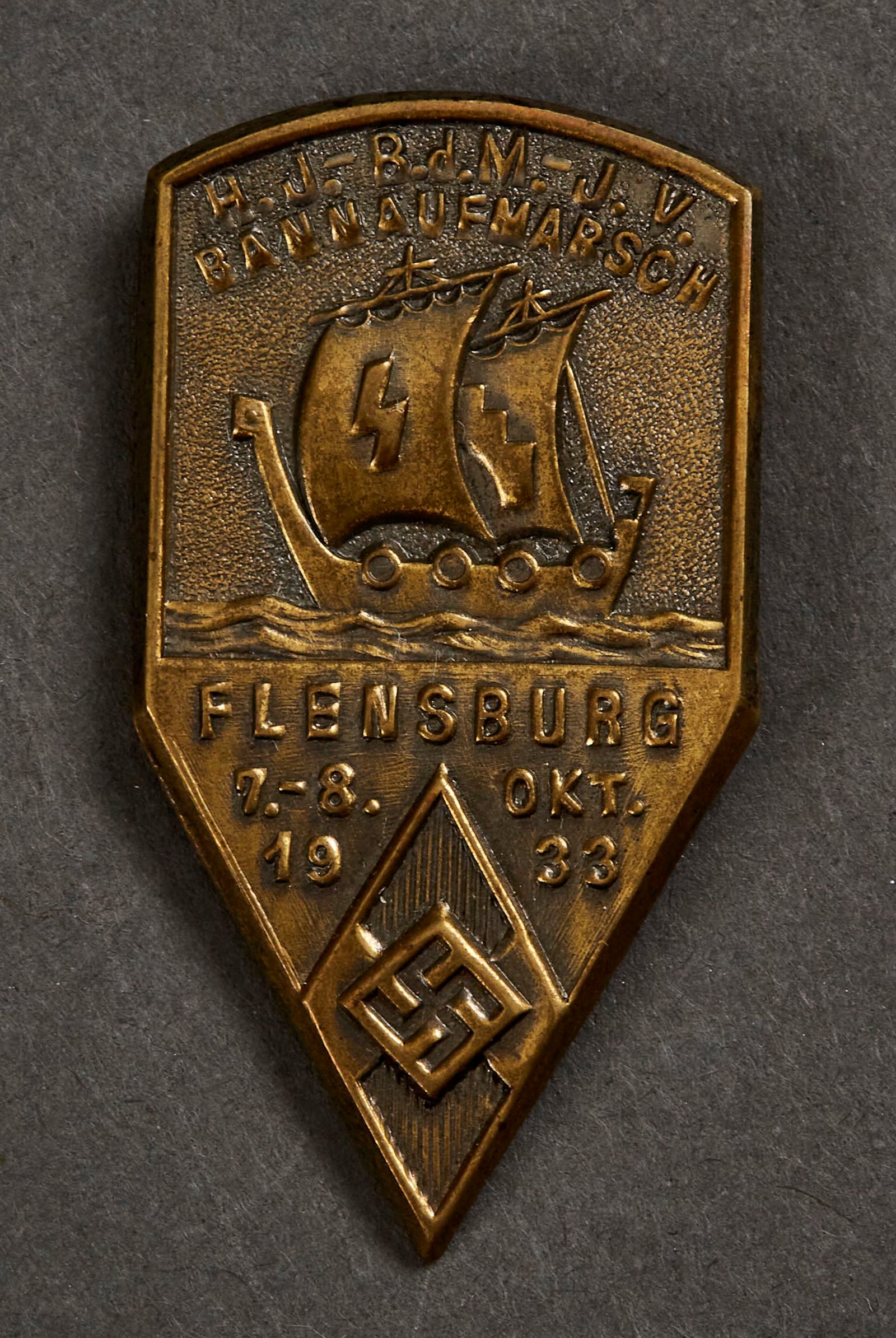 H.J. - B.D.M. - J.V. Bannaufmarsch Flensburg 7.-8. Okt. 1933 Tinnie #15600 