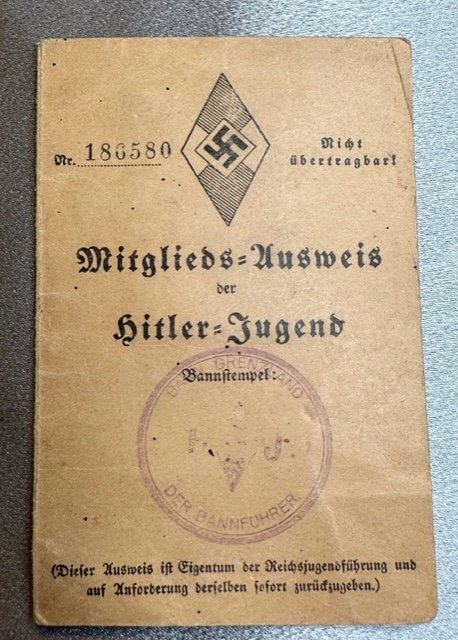 Mitgliedsausweis für das Deutsche Jungvolk in der Hitler-Jugend #16364 