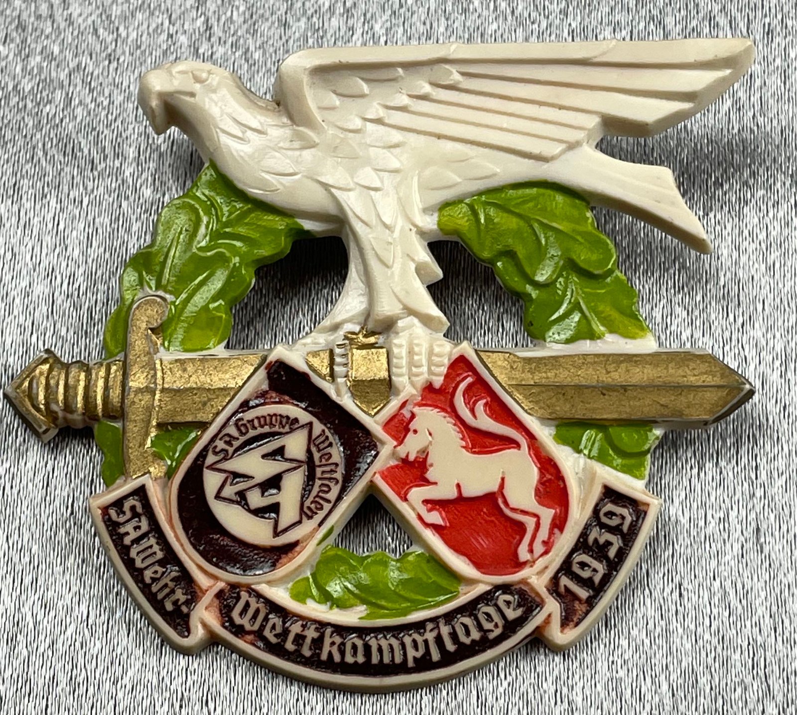 SA-Gruppe Westfalen SA Wehr-Wettkampftlage 1939 Tinnie #15282 