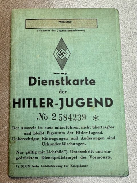 Dienstkarte der Hitler Jugend #16352 
