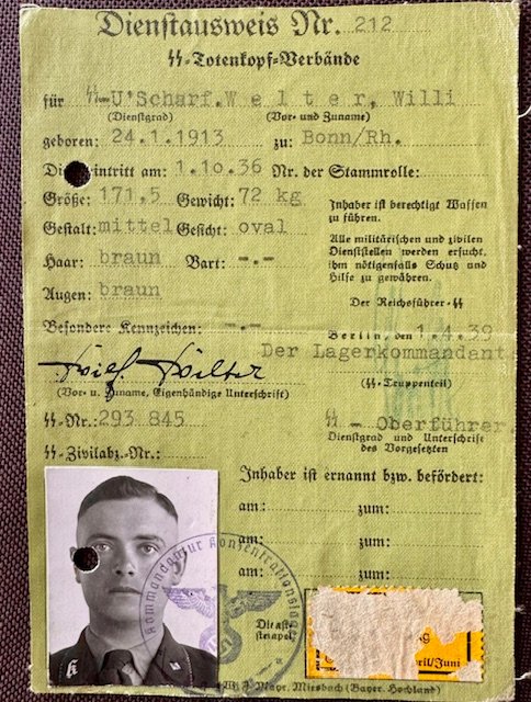 Service ID for a member of the SS Totenkopf Units #18939 