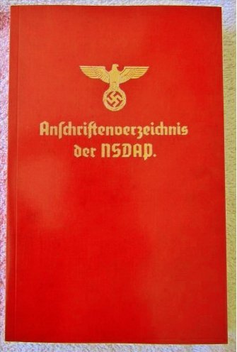 Anschriftenverzeichnis der NSDAP (Address Book of the Nazi Party) #19546 