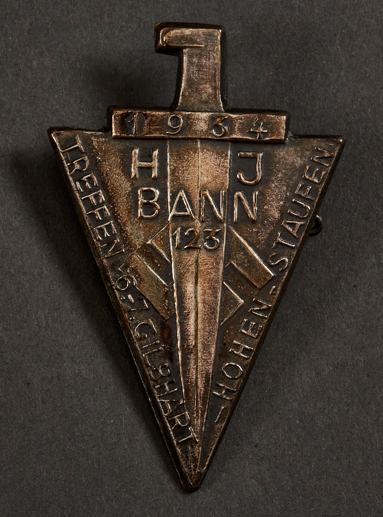 HJ Bann 123 Treffen 6.-7. Gilbhart Hohenstaufen 1934 Tinnie #15602 