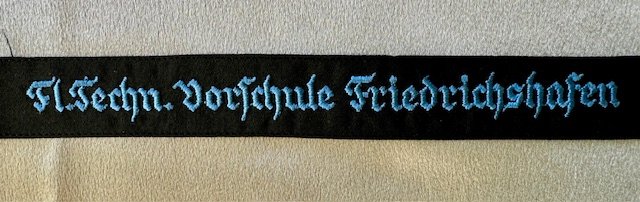Hitler Youth Aviators Fl. Techn. Vorschule Friedrichshasen Cuff Title #18296 