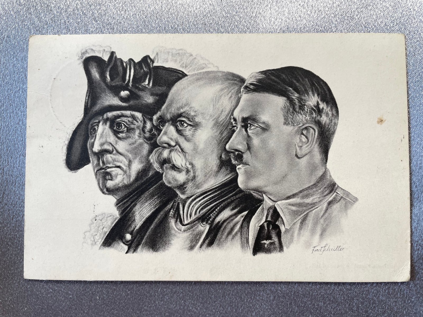 Friedrich, Bismarck, and Hitler Postcard #15109 