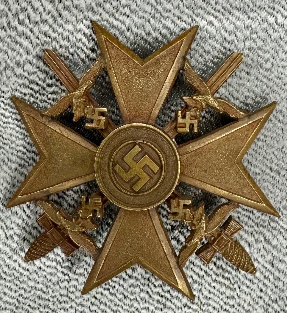 Spanish Cross In Bronze with Swords #17539 