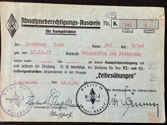 Abnahmeberechtigungsausweis für Kampfrichter #17783 