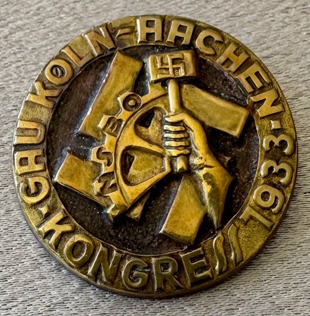 N.S.B.O. Gau Köln-Aachen Kongress 1933 Tinnie #19841 