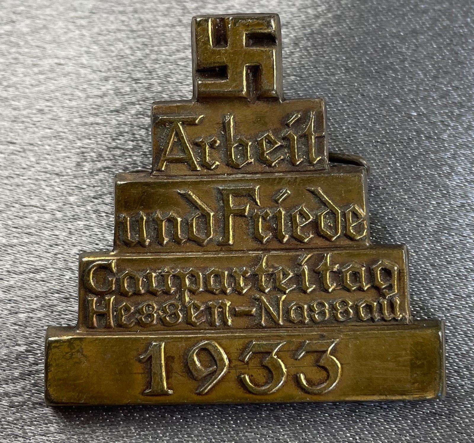 Arbeit und Friede Gauparteitag Hessen-Nassau 1933 Tinnie #16267 