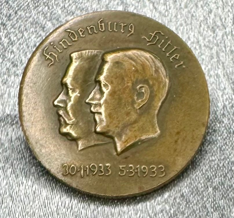 Hindenburg Hitler Commemorative Pin #17643 