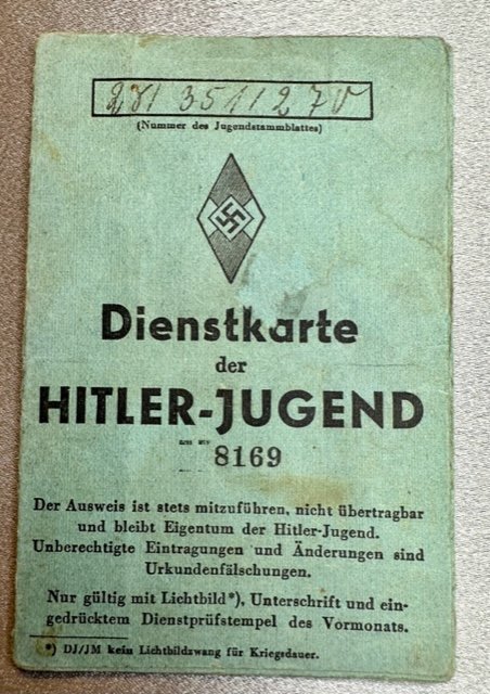 Dienstkarte der Hitler Jugend #16353 