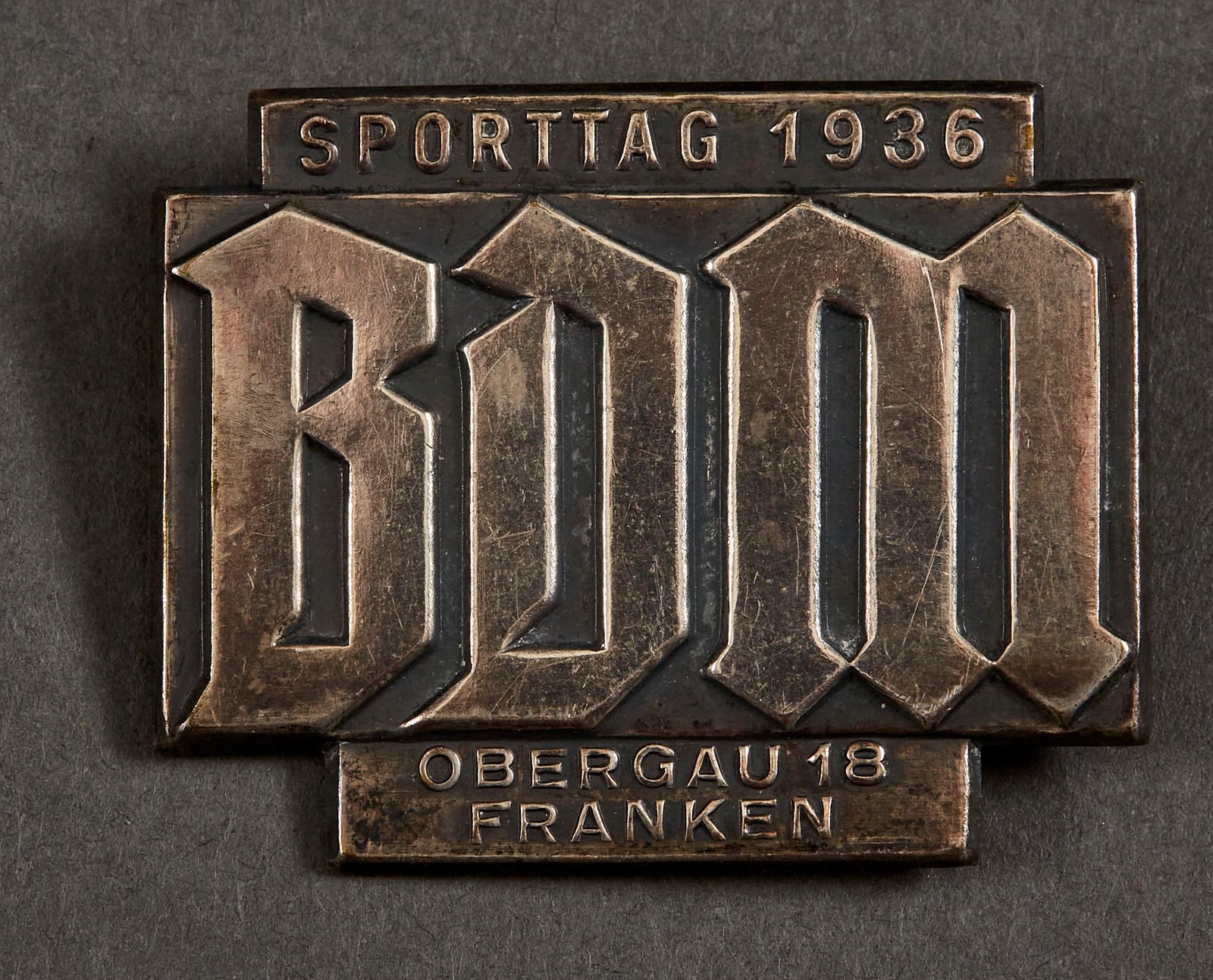 BDM Sporttag 1936 Obergau 18 Franken Tinnie #15556 