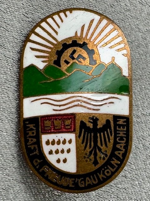 Kraft d. Freude Gau Köln Aachen Badge #17859 