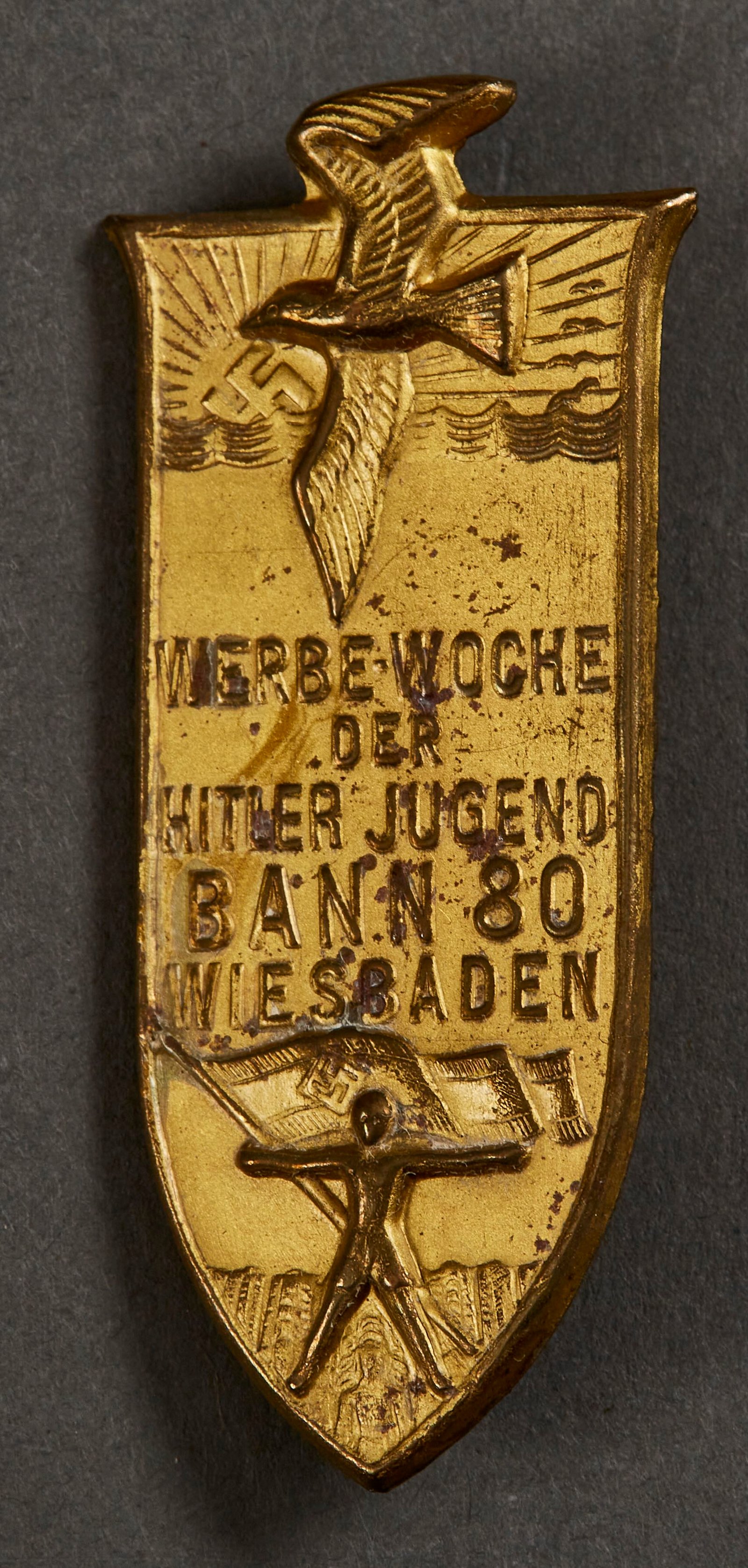 Werbe Woche der Hitler Jugend Bann 80 Wiesbaden Tinnie #15646 
