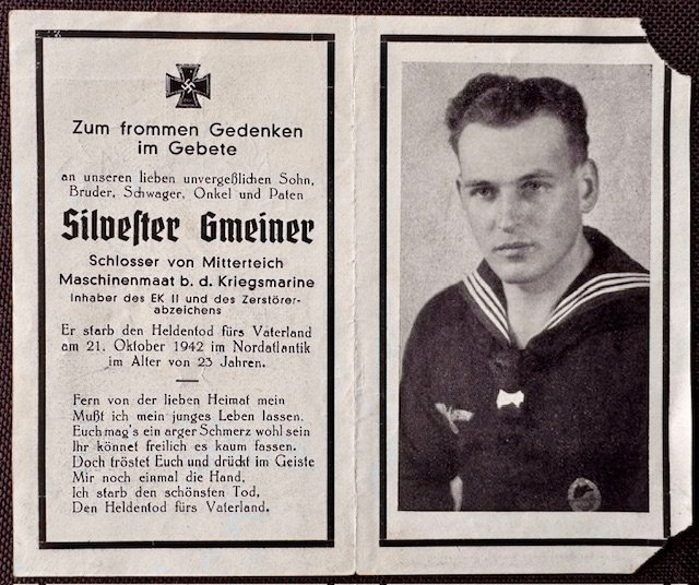 Kriegsmarine Death Card #18659 