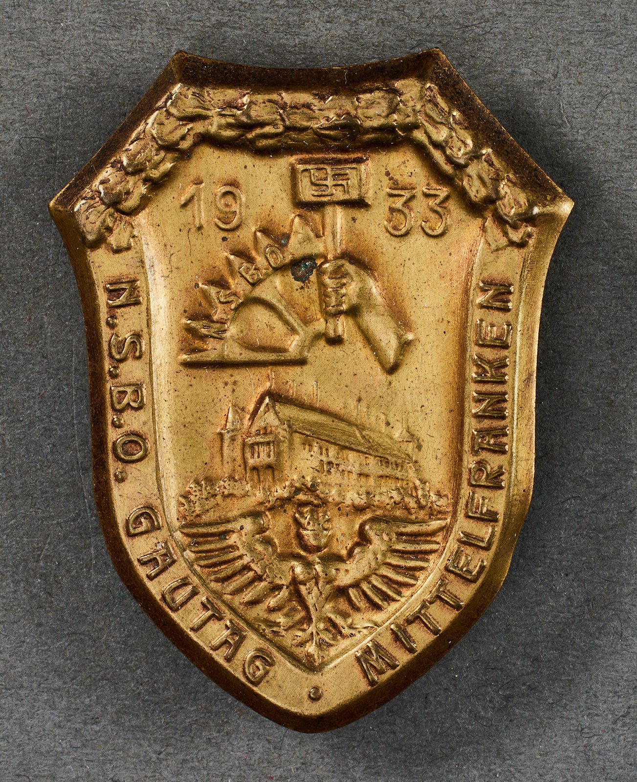 N.S.B.O. Gautag Mittelfranken 1933 Tinnie #20602 