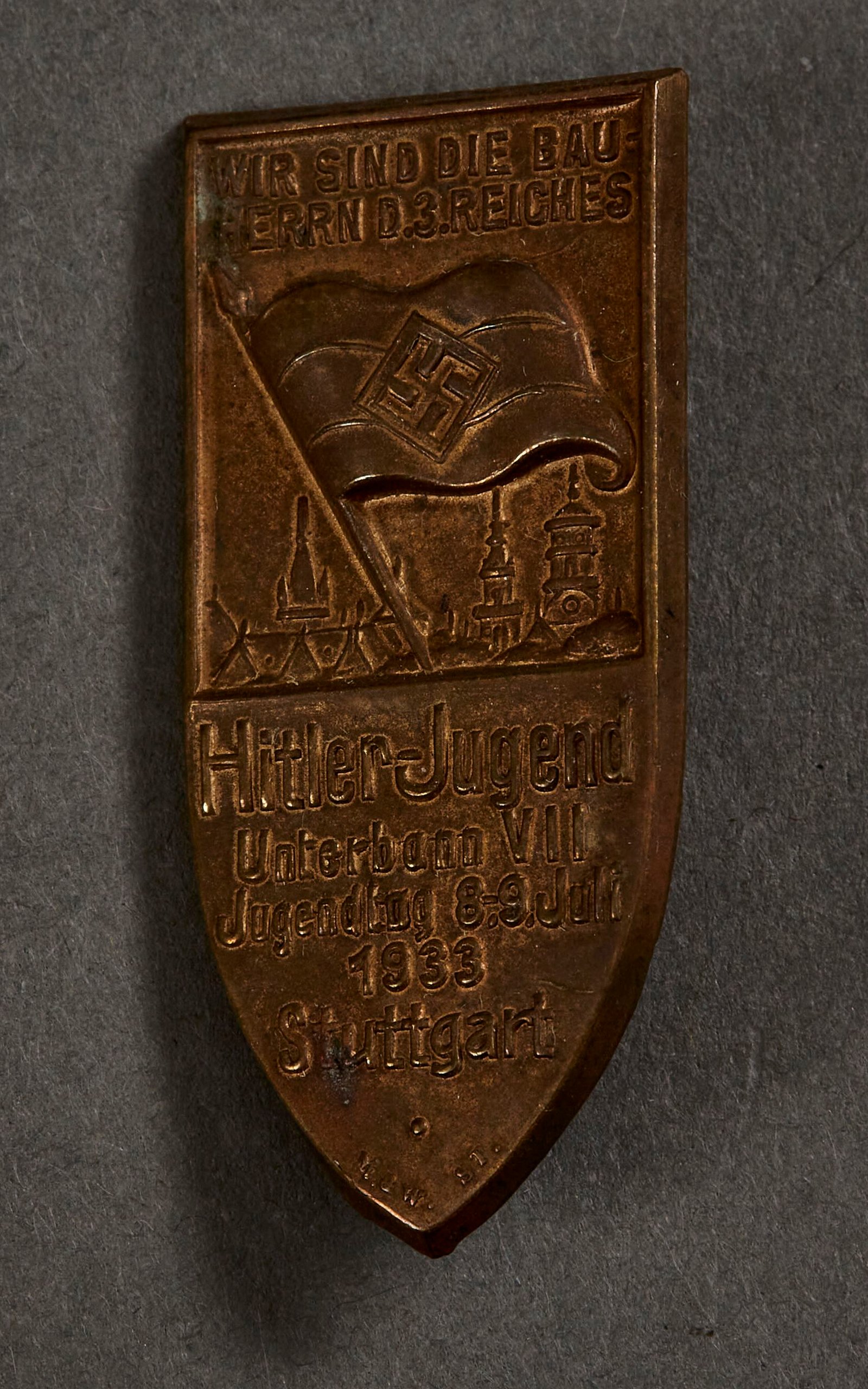 Hitlerjugend Unterbann VI Jugentag 8.-9. Juli Stuttgart Tinnie #15551 