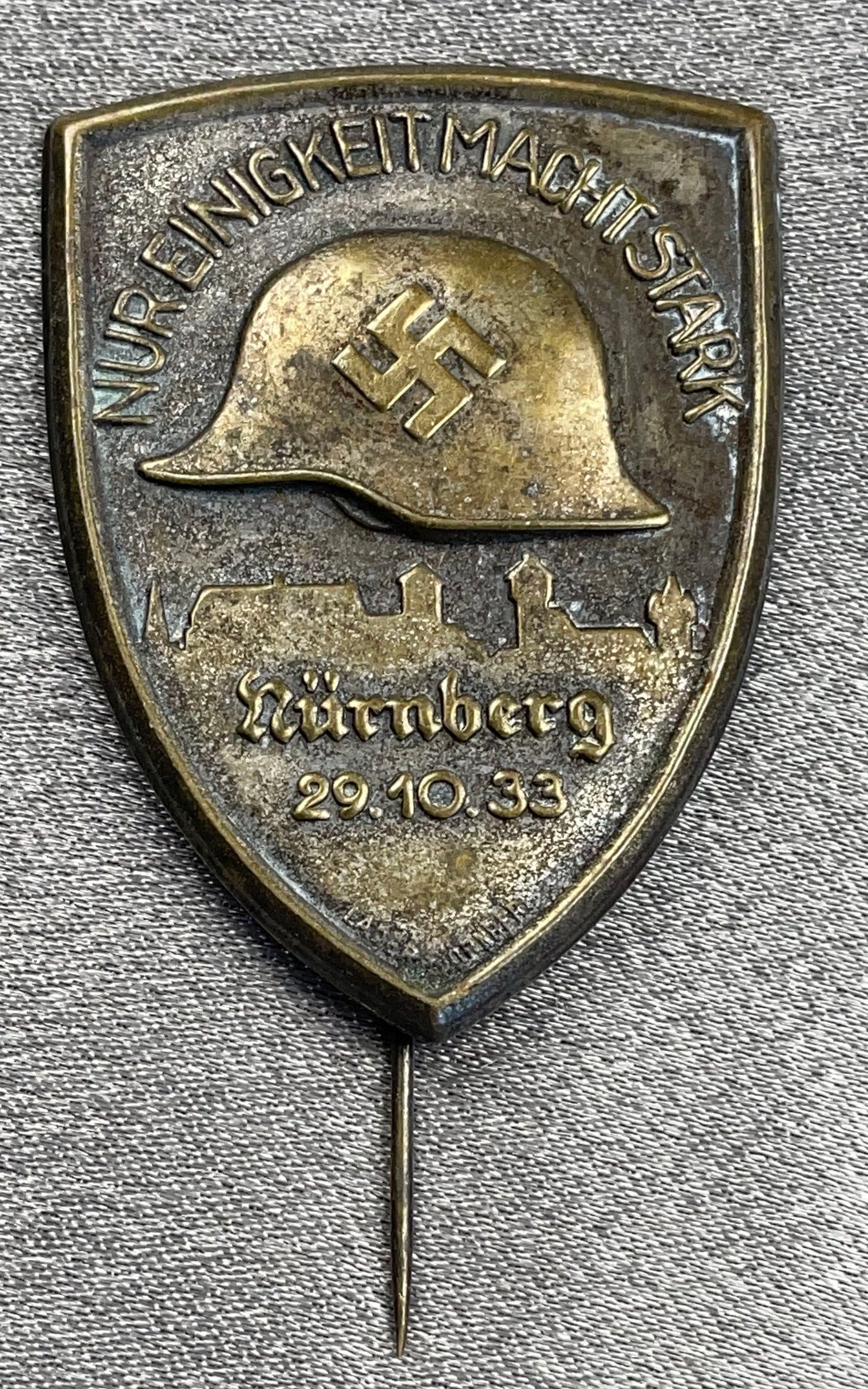 Nur Einigkeit macht Stark Nürnberg 29.10.33 Tinnie #16258 