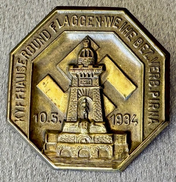 Kyffhäuserbund Flaggenweihe Bez. Verb. Pirna 10. 5. 1934 Tinnie #19946 