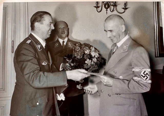 Dr. Wilhelm Frick with SS Gruppenführer Julios Schaub #18883 