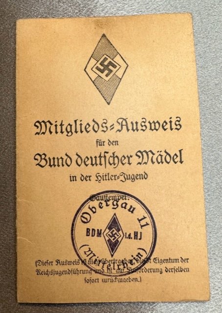 Mitgliedsausweis für den Bund Deutscher Mädel #16381 
