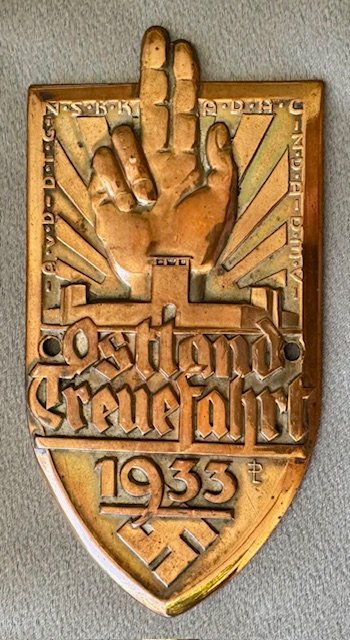 NSKK ADAC Ostland Treuefahrt 1933 Plaque #19818 