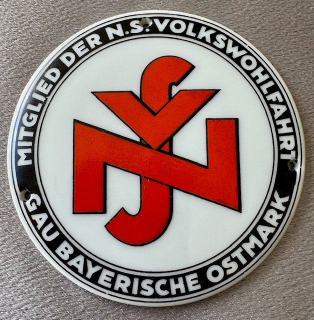 Mitglied der NS-Volkswohlfahrt Gau Bayerische Ostmark Door Plaque #19735 