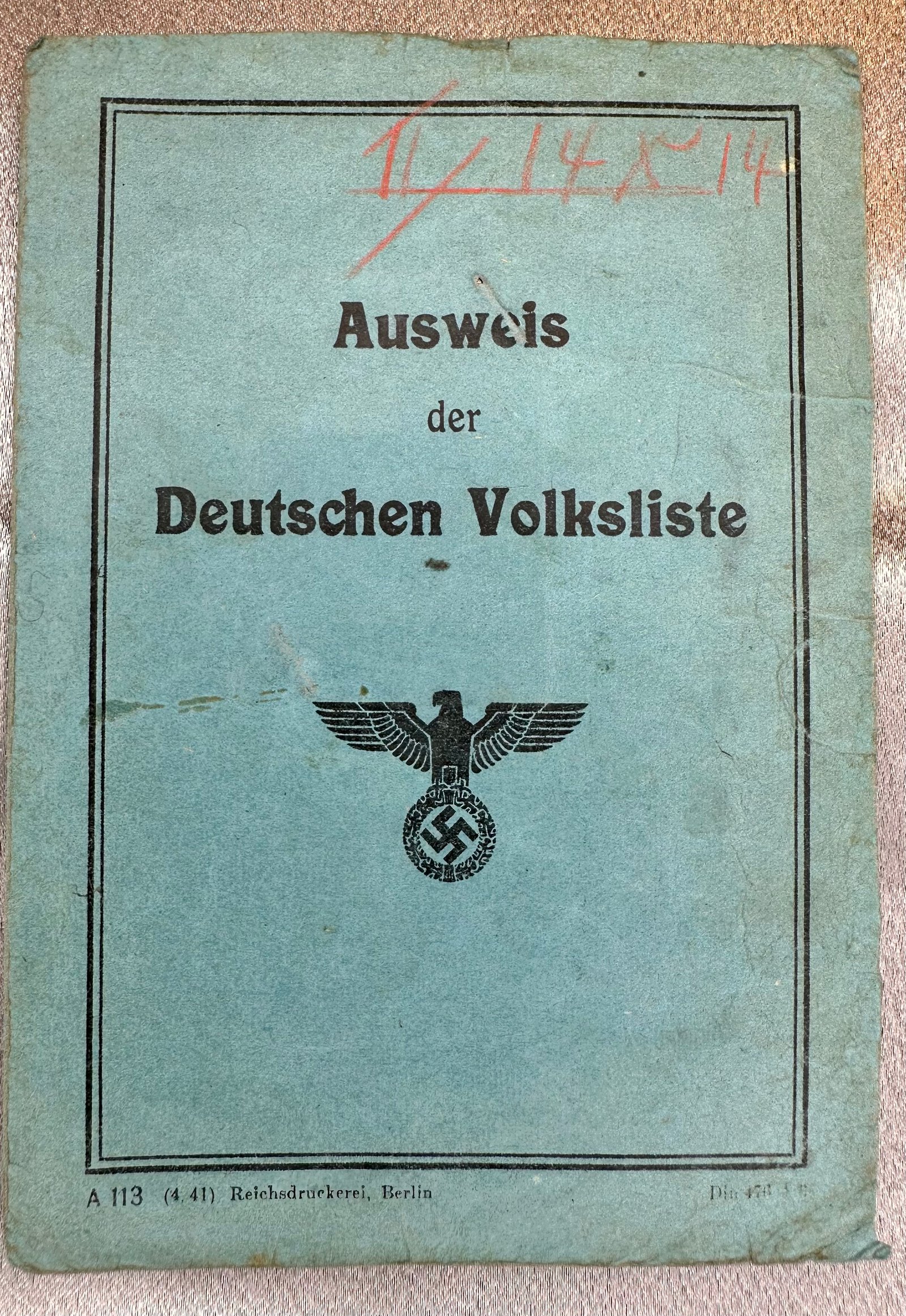 Ausweis der Deutschen Volksliste #17383 