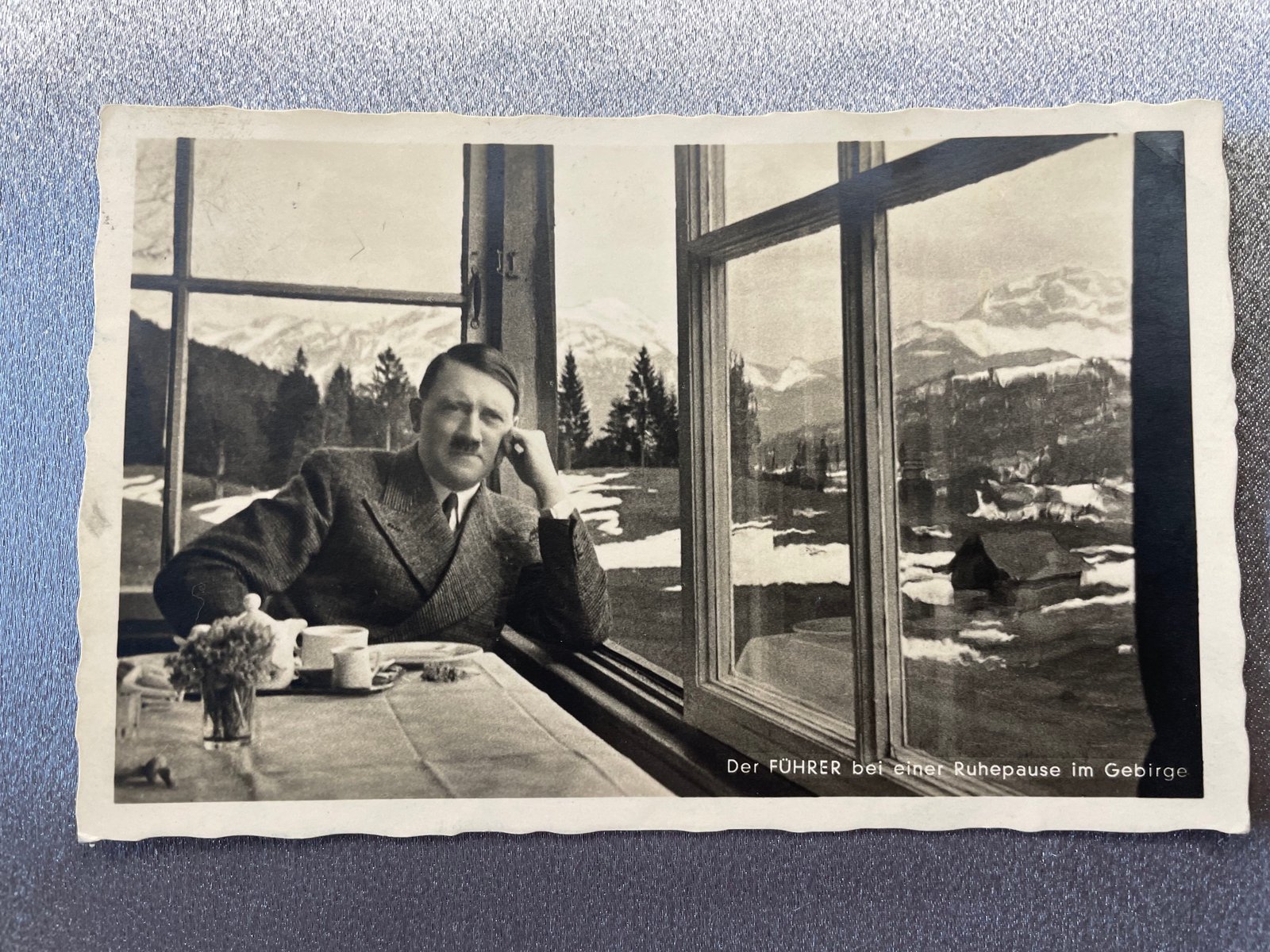 Der Führer bei einer Ruhepause im Gebirage Postcard #15096 