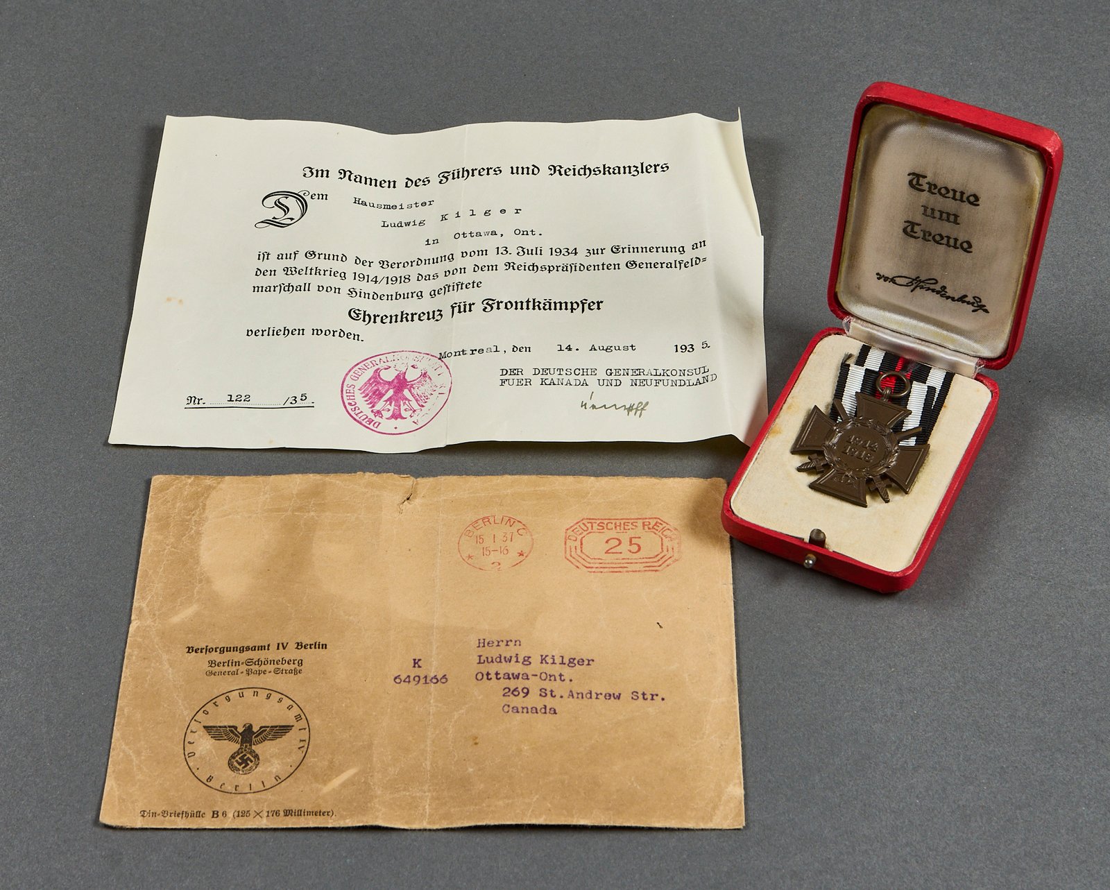 WWI Honor Cross for Frontline Fighters #21990 