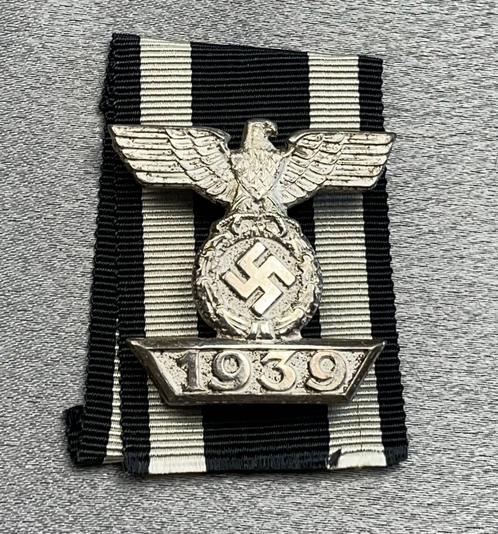 Iron Cross 1939 2nd Class Clasp for Iron Cross 1914 #15449 