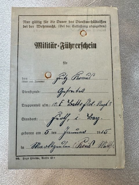Militär Führerschein #16503 