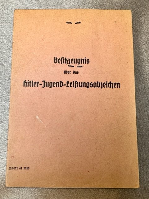 HJ Besitzeugnis Leistungsabzeichen #16506 