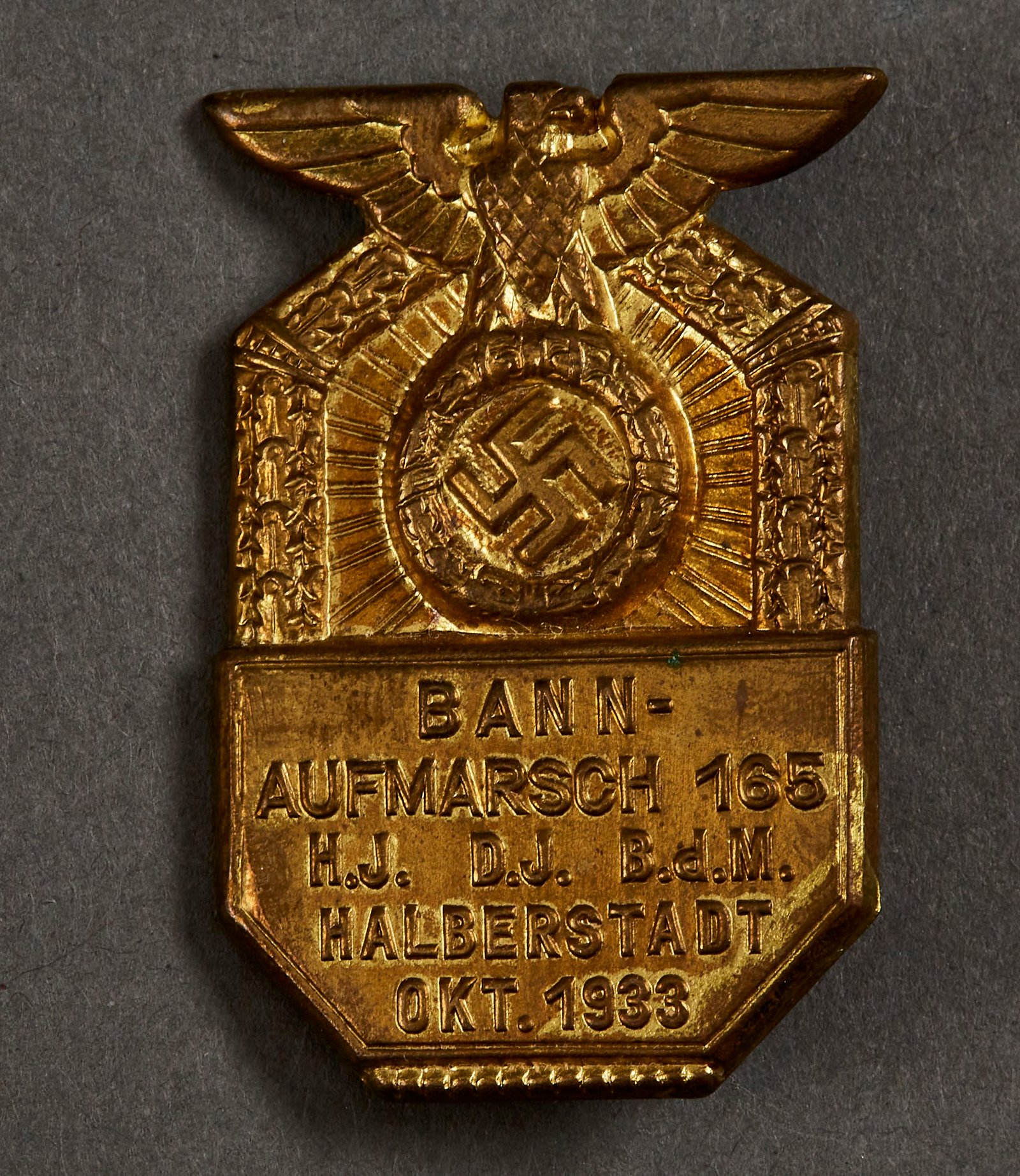 Bannaufmarsch 165 HJ DJ BDM Halberstadt Tinnie #15625 