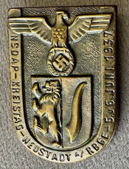 NSDAP Kreistag Neustadt a/RBGE 5.u 6. Juni 1937 Tinnie #19725 