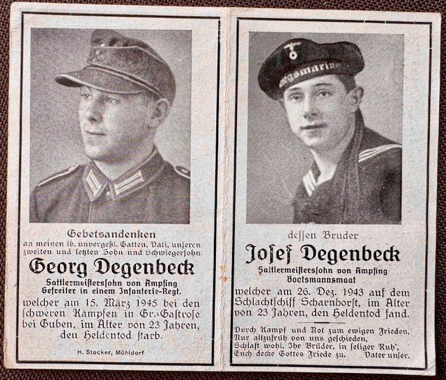 German Death Card for Two Brothers #18657 