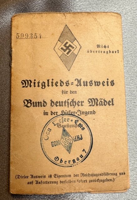 Mitgliedsausweis für den Bund Deutscher Mädel #16374 
