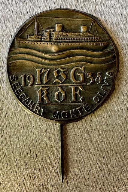 KDF Travel Pin -Monte Olivia - 1934 #18285 